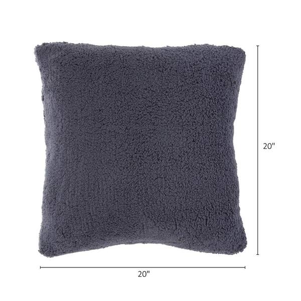 Better Homes & Gardens Sherpa Square Throw Pillow, 20 inch x 20 inch, Light Gray, Pack of 1