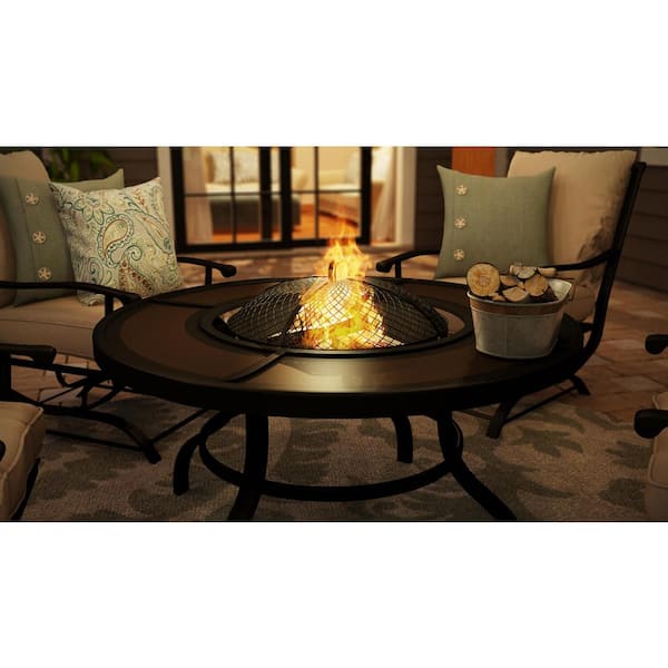 Hampton bay redwood 2025 valley fire pit set