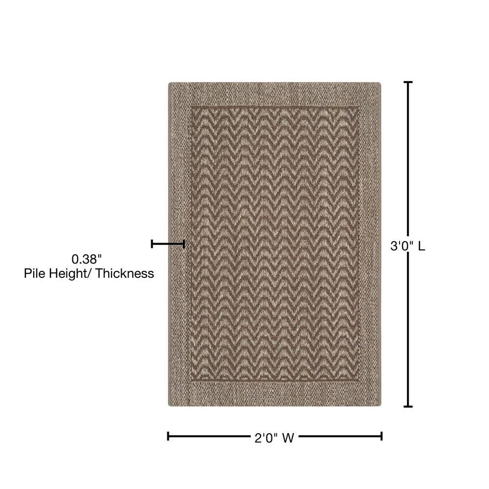 Gray Geometric Sisal 2' x 3' Area Rug