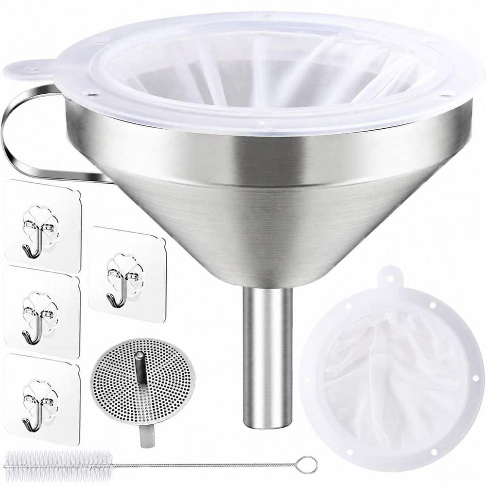 5 in Stainless Steel Funnel with Strainer and 200 Mesh Filter for Kitchen Filling price history on PriceWatchPro