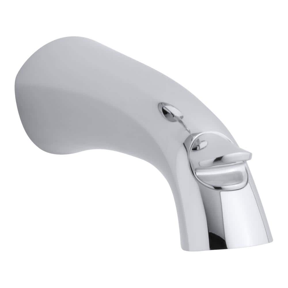 Polished Chrome Wall-Mount Bath Spout with Diverter