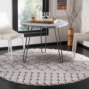 Sparta Shag Gray 7 ft. x 7 ft. Round Solid Area Rug