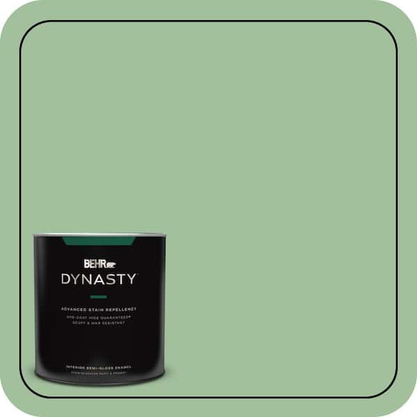 BEHR DYNASTY 1 qt. #BIC-25 Spring Sprig Semi-Gloss Enamel Interior Stain-Blocking Paint and Primer