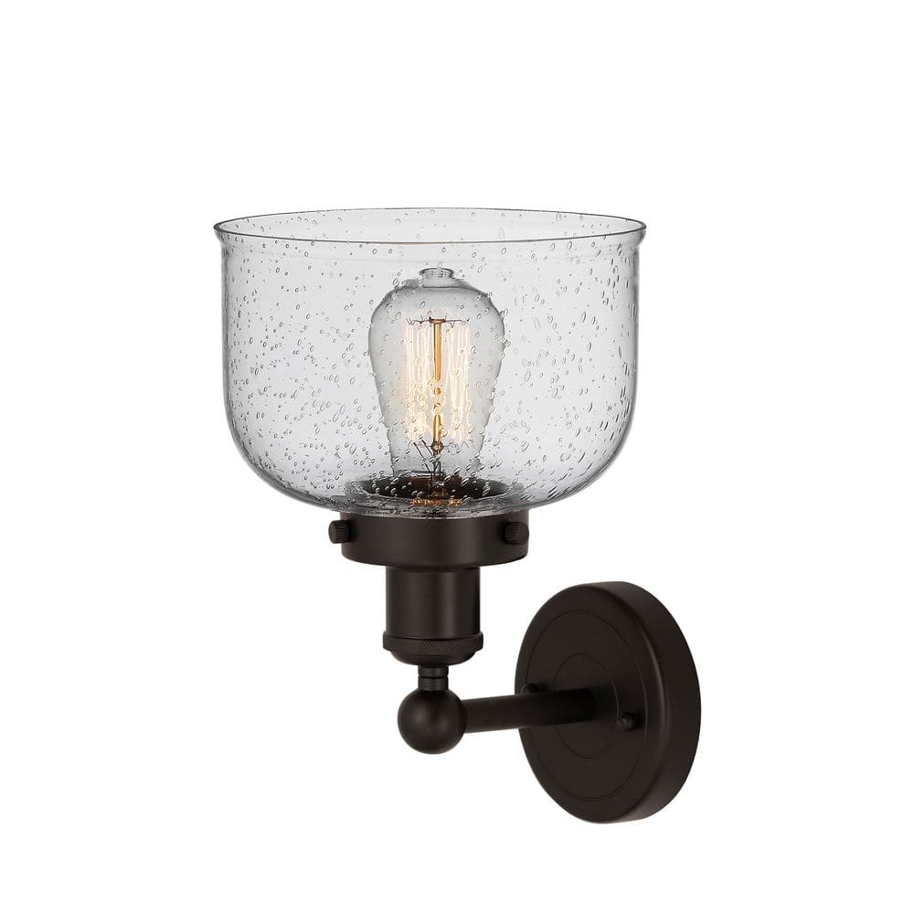 Bell 1-Light Oil Rubbed Bronze Wall Sconce with Silver Glass Shade price history on PriceWatchPro