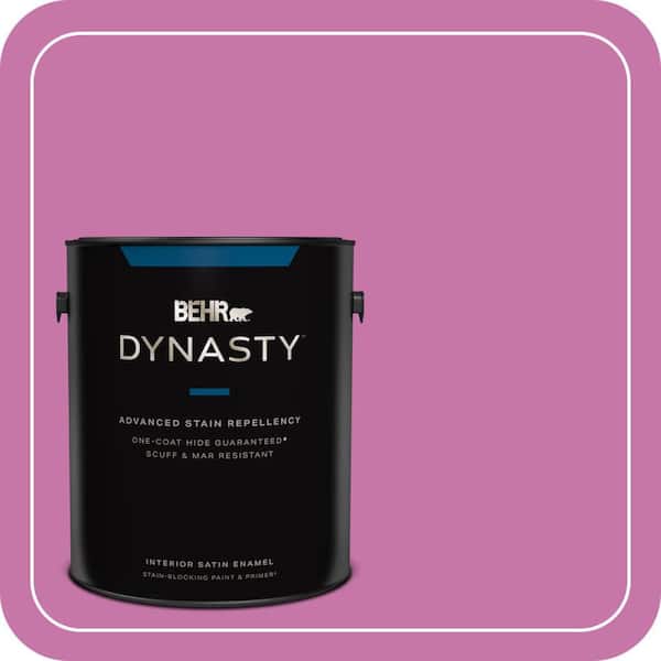 BEHR DYNASTY 1 gal. #680B-5 Strawberry Freeze Satin Enamel Interior Stain-Blocking Paint & Primer