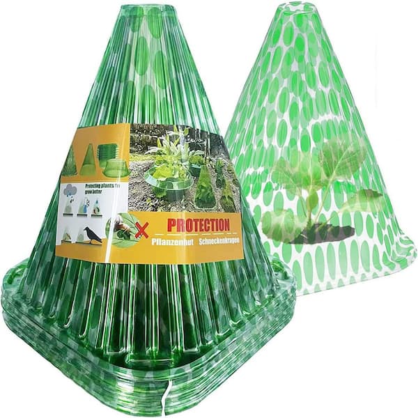 Unbranded 20-Pack Reusable Clear Plastic Plant Bell Jars to Protect Against Sun, Frost, Snails and More (Dark Green)