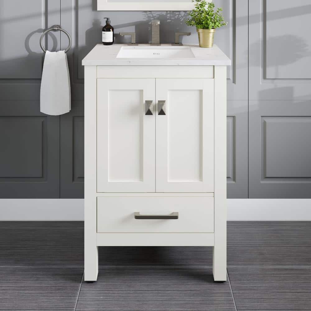 Aberdeen 30 in. Single Sink White Bath Vanity with White Carrara Quartz Top (Assembled) price history on PriceWatchPro