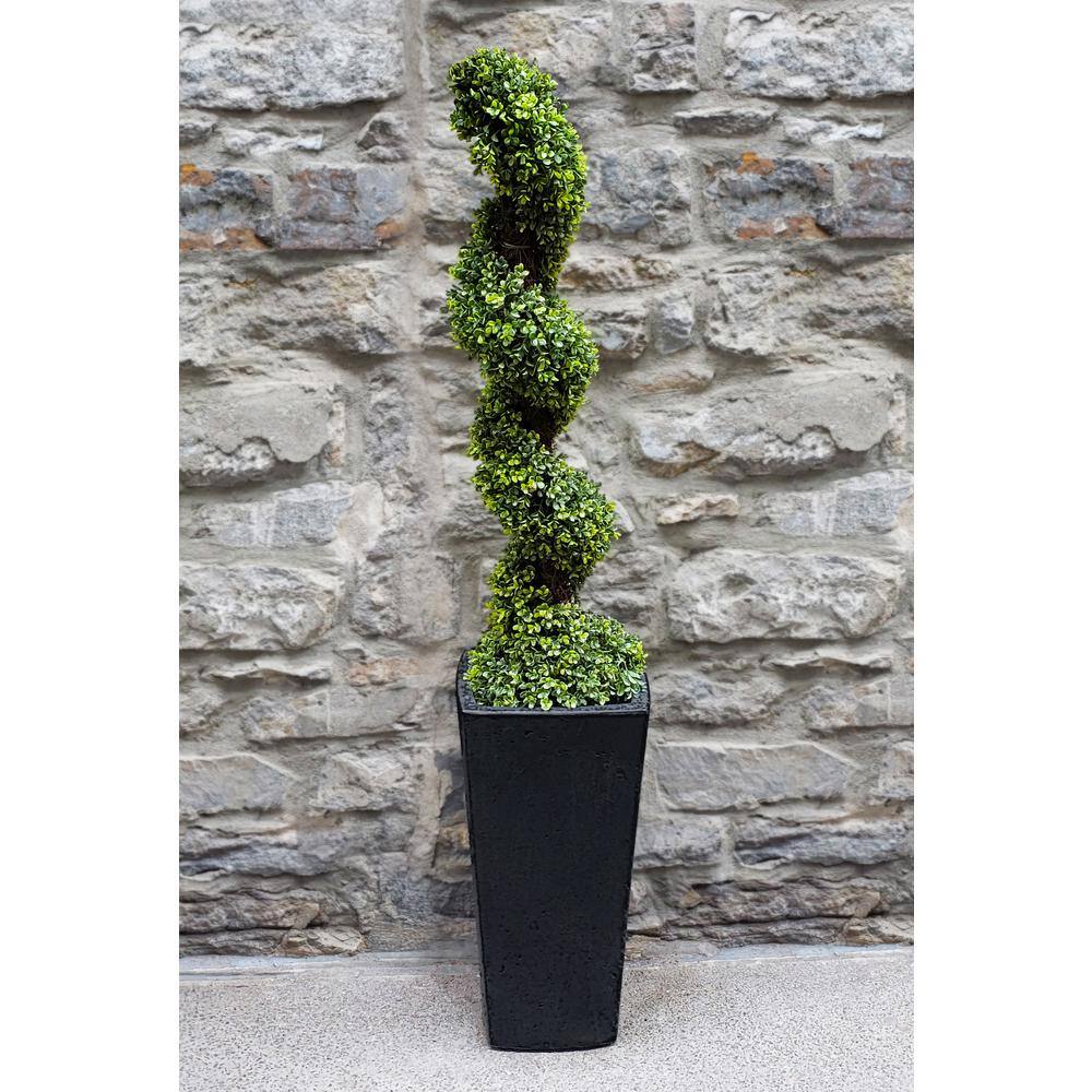 Black Tall Square Self-Watering Plastic Planter