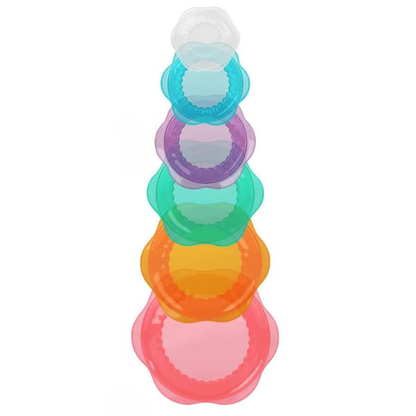 Stretch Lids 2.5 in. to 8 in. Silicone Elastic Airtight and Heat Resistant Bowl Covers with Non-Slip Base