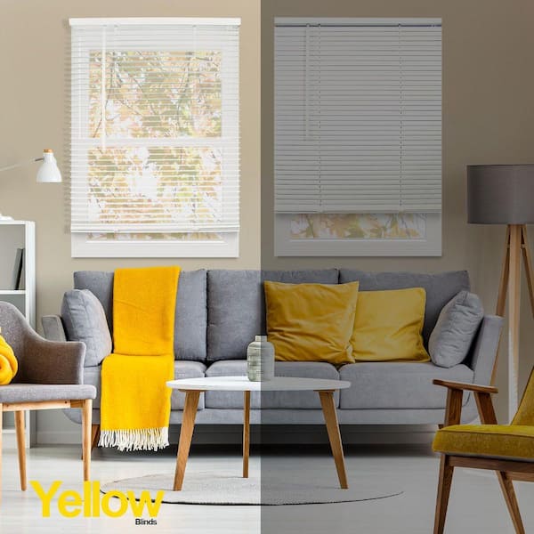 YELLOW BLINDS Grand White 54 in. W X 48 in. H Cordless Light