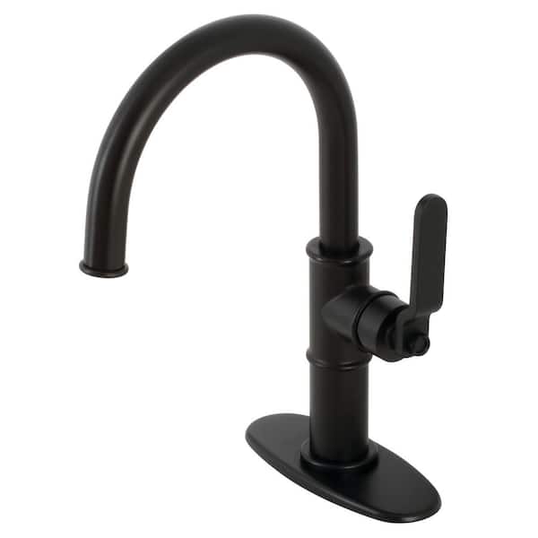Kingston Brass Whitaker Single Handle Single Hole Bathroom Faucet in Matte Black