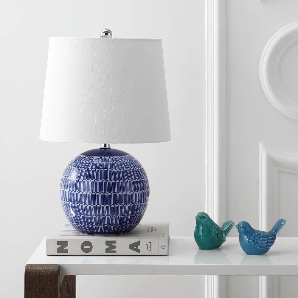 Ronald 21" Navy Blue Ceramic LED Table Lamp