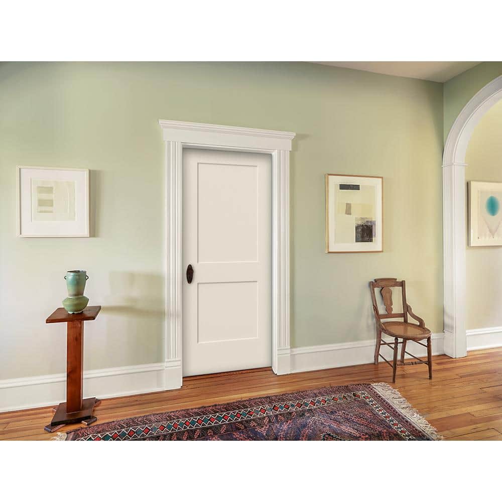 Primed White Solid Pine 2-Panel Interior Slab Door