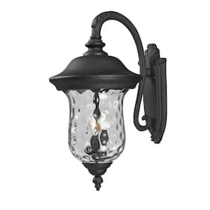 Armstrong Black Outdoor Hardwired Lnatern Wall Sconce with No Bulbs Included