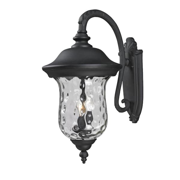 Unbranded Armstrong Black Outdoor Hardwired Lnatern Wall Sconce with No Bulbs Included