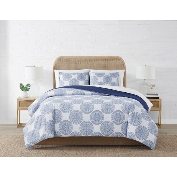 Coastal Living Seaside Medallion 2-Piece Multi Polyester Microfiber Twin XL Duvet Cover Set
