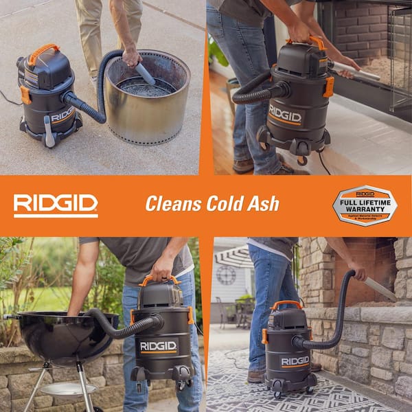 5 Gal. Cool/Dry Ash Portable Shop Vacuum with Fine Dust Filter, Micro Cloth Drum Filter, Hose and Accessories HDAV0500