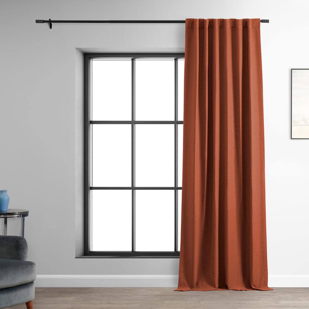 Persimmon Blackout Polyester Rod Pocket Drape Panel