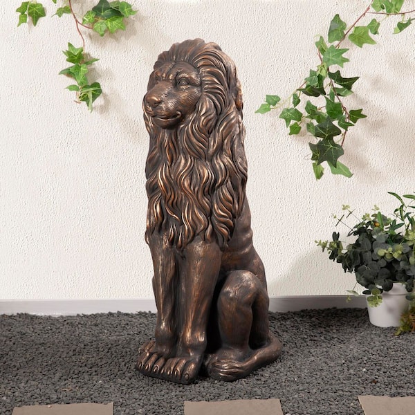 Glitzhome Set of 2-36.25 in. H Oversized MGO Bronze Guardian