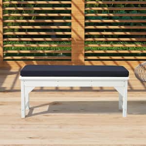 FadingFree Navy Blue Rectangle Outdoor Patio Bench Cushion 39.5 in. x 18.5 in. x 2.5 in.
