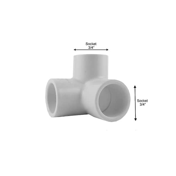 Easy to Install and High Tensile for Home or Industrial Use Schedule 40 PVC Pressure Durable Charlotte Pipe 3/4 Side Outlet 90 Degree Elbow Pipe Fitting - 50 Unit Box Socket x Socket x Socket