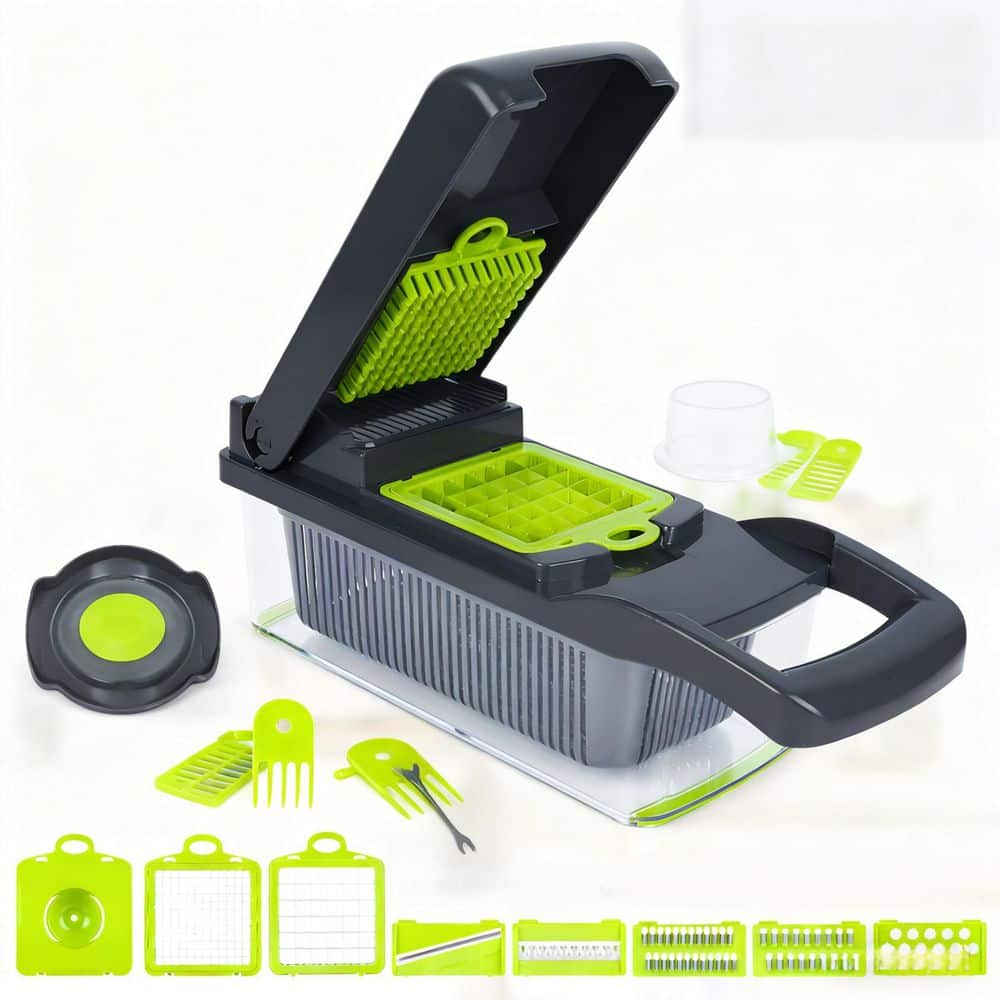 Multifunctional 10-in-1 Vegetable Chopper Mandoline Slicer Set with 7 Blades, Colander Basket, Stainless Steel price history on PriceWatchPro