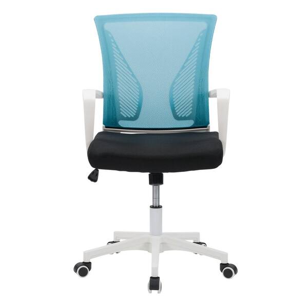 teal office chair on wheels