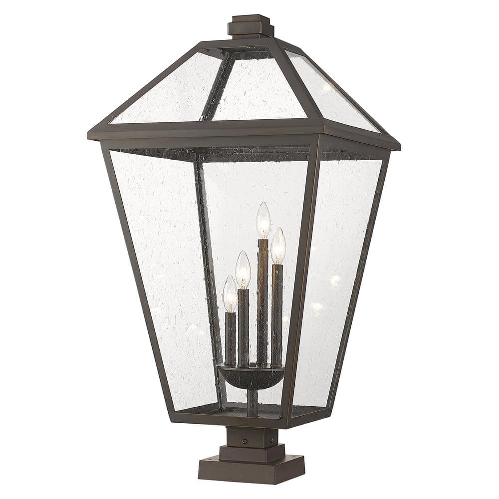 Talbot 36 .75 in. 4-Light Bronze Metal Hardwired Outdoor Weather Resistant 