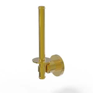 Washington Square Collection Upright Single Post Toilet Paper Holder in Polished Brass