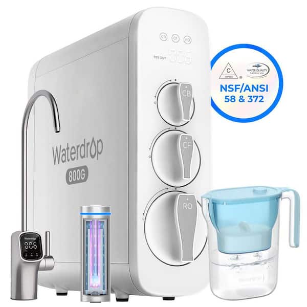 G3P800 Reverse Osmosis System, 800 GPD Fast Flow, NSF/ANSI 42 & 53 & 58 & 372 Certified, Extra Water Filter Pitcher
