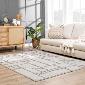 Andia 3 ft. X 7 ft. Silver Gray, Silverstone Neutral Minimalist Geometric Contemporary Modern Soft Runner Rug