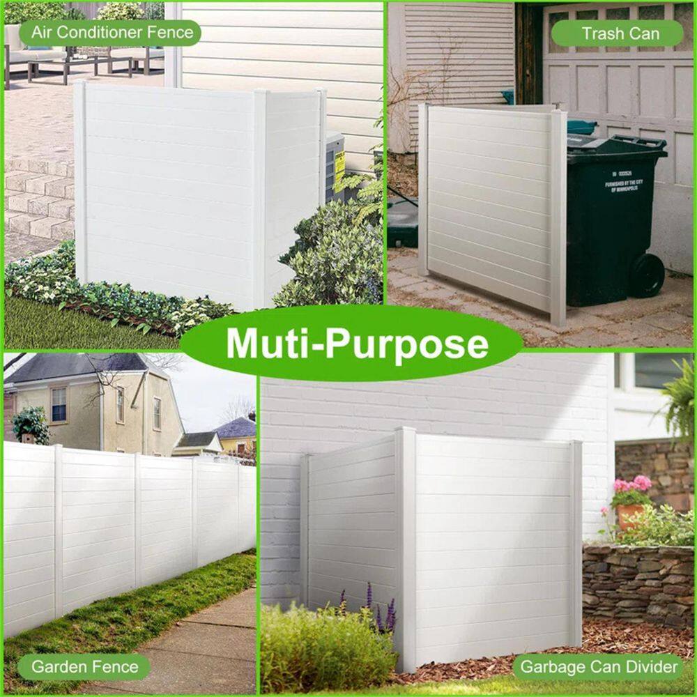 4ft x 4ft White Vinyl No-Dig Privacy Fence Panels