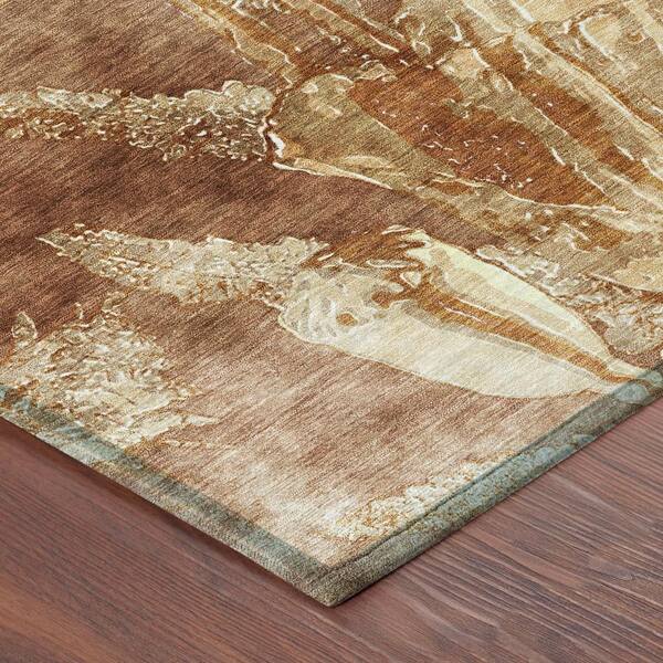 Chantille Machine Washable Indoor/Outdoor Abstract ACN2798 Paprika 10 ft. x 14 ft. Area Rug