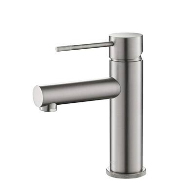 Single Handle Lever Handle Single Hole Bathroom Sink Faucet with Supply Lines and Adjustable Flow Rate in Brushed Nickel