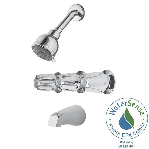 Pfister 3-Handle 3-Spray Tub and Shower Faucet in Polished Chrome (Valve Included)