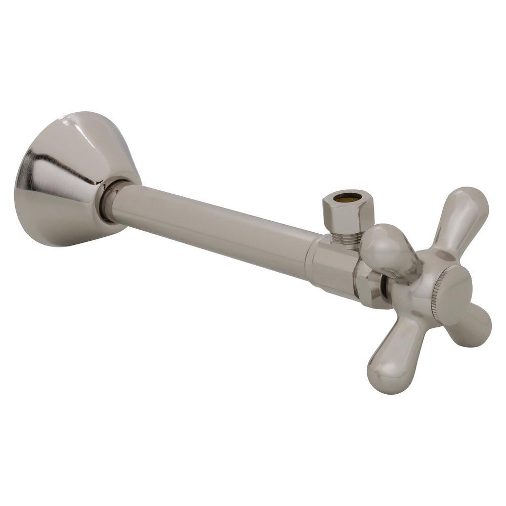1/2 in. Copper Sweat x 3/8 in. O.D. Compressor Cross Handle Angle Stop, Polished Nickel price history on PriceWatchPro