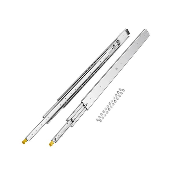 1 Pair Full Extension Locking Drawer Slides 18-60 in. Side Mount, 500 lbs. Load Capacity, Ball Bearing Slide Rails