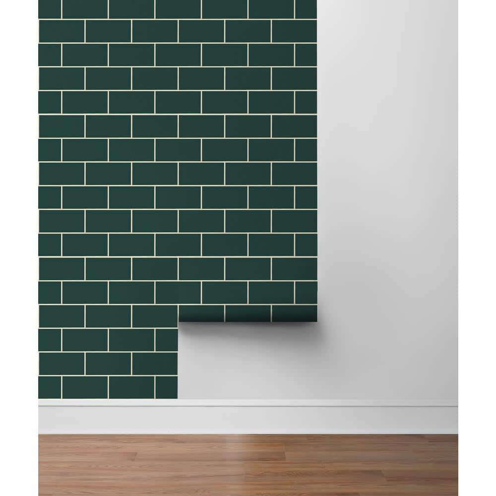 Evergreen Vinyl Peel and Stick Subway Tile Wallpaper