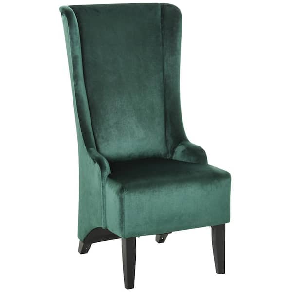 HOMCOM Green Polyester High Back Mid-Century Accent Arm Chair