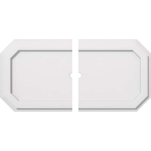 Ekena Millwork 28 in. W x 14 in. H x 1 in. ID x 1 in. P Emerald Architectural Grade PVC Contemporary Ceiling Medallion (2-Piece)