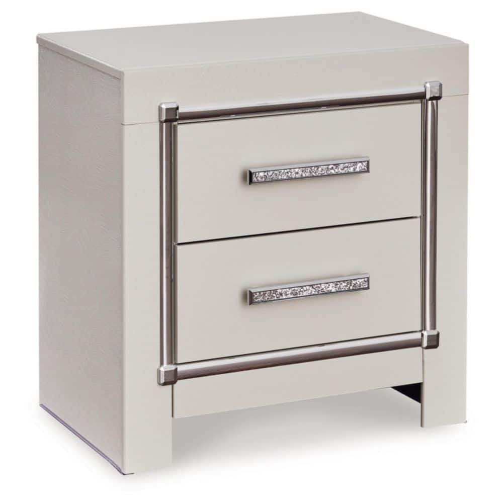 Zyniden Gray 2 Drawer 24 in. W Nightstand