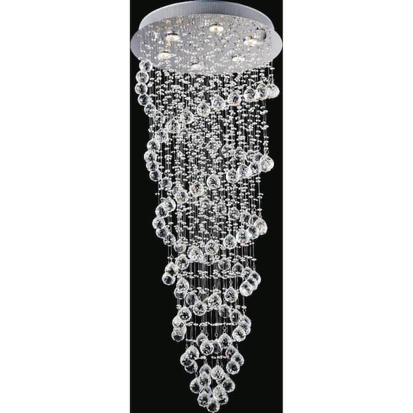 CWI Lighting Double Spiral 6 Light Flush Mount With Chrome Finish