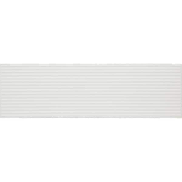 Daltile Stencil White 4 in. x 12 in. Glazed Porcelain Linear Floor and Wall Tile (767.36 sq. ft./pallet)