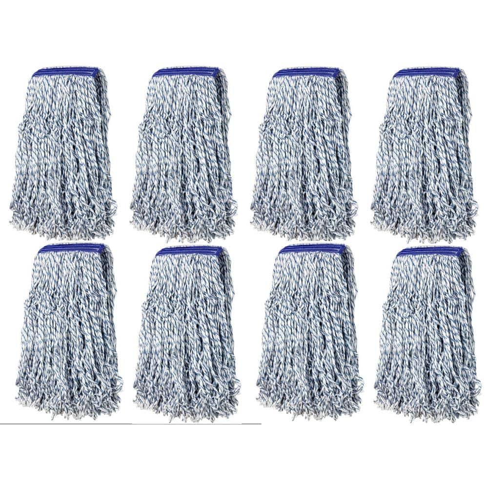 1.25 in. Nano Microbial Cut End Finish 7 in. Head Width Universal Headband Flat Mop Cotton Mop Head, Blue/White (8-Pack) price history on PriceWatchPro