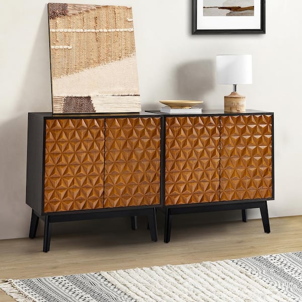 JAYDEN CREATION Jakob Walnut Mid-Century Modern 31 in. Tall