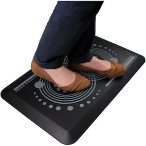 System 2000 Black Active Anti-Fatigue Mat - 16 in. x 24 in.