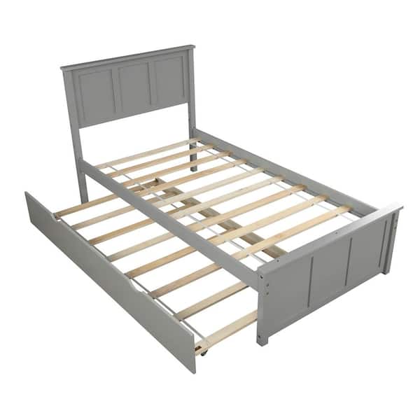 Urtr 42 In W Gray Twin Platform Bed, Military Bed Frame Single Philippines