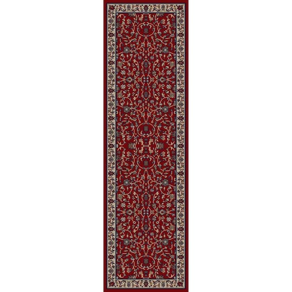 Concord Global Trading Jewel Kashan Red 2 ft. x 8 ft. Runner Rug