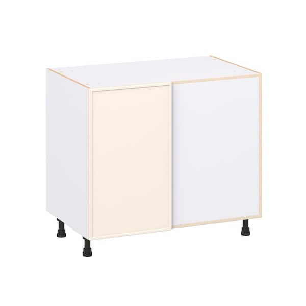 Fairview 39 in W x 24 in D x 34.5 in H Assembled Slim Shaker Right Pullout Blind Corner Kitchen Cabinet in Washed Linen