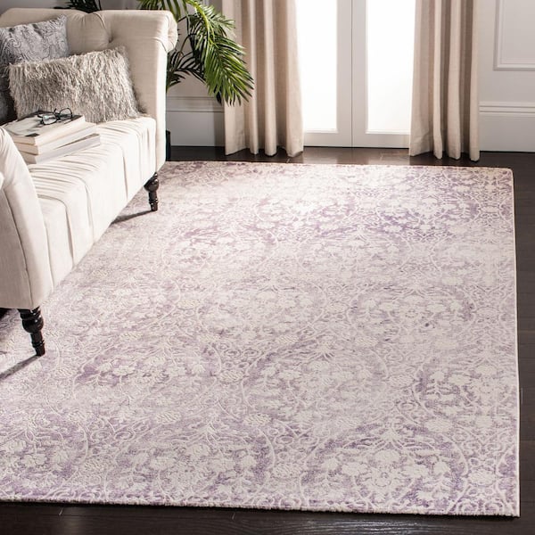Passion Lavender/Ivory 4 ft. x 6 ft. Floral Area Rug